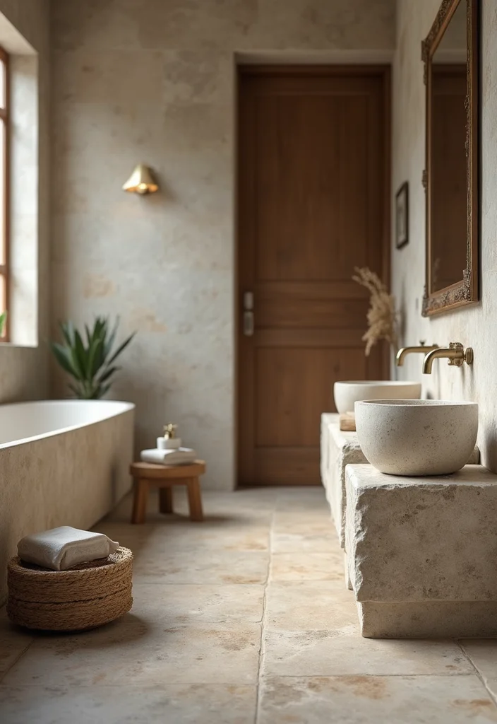 16 Natural Bathroom Decor Ideas for a Calming Space - 2. Stone Details