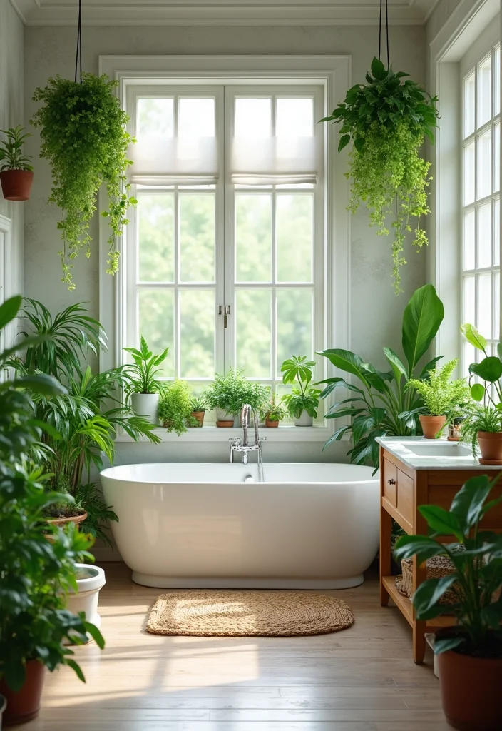 16 Natural Bathroom Decor Ideas for a Calming Space - 3. Plant Life