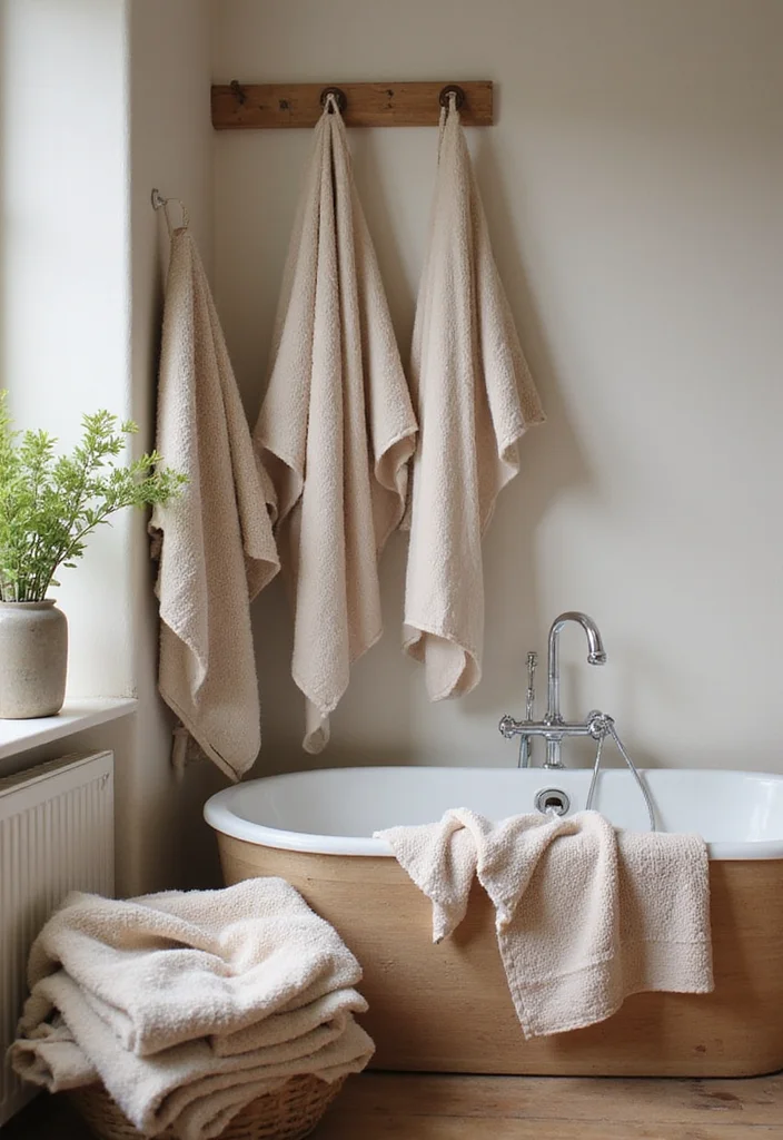 16 Natural Bathroom Decor Ideas for a Calming Space - 4. Organic Cotton Textiles