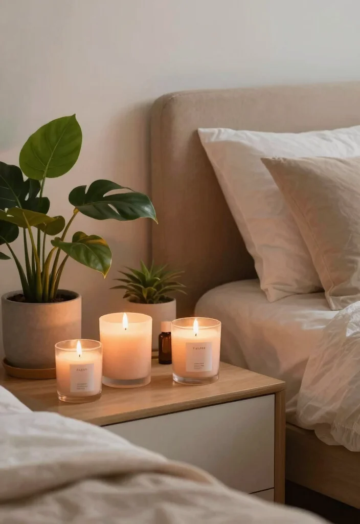 16 Peach Colour Bohemian Bedroom Ideas With Artistic Flair - 15. Infusing Scent and Ambiance