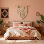 16 Peach Colour Bohemian Bedroom Ideas With Artistic Flair