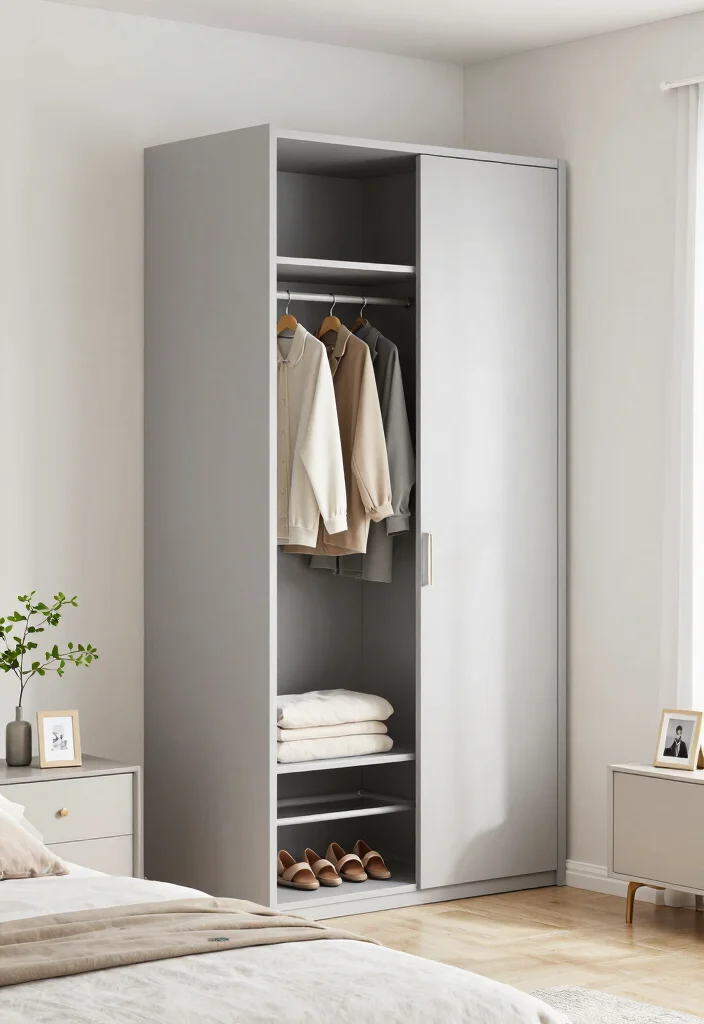 16 Single Door Closet Ideas For Small Bedrooms - 1. Minimalist Magic