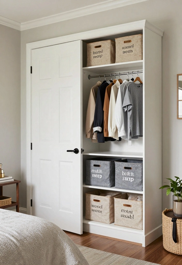 16 Single Door Closet Ideas For Small Bedrooms - 16. Seasonal Swap Closet