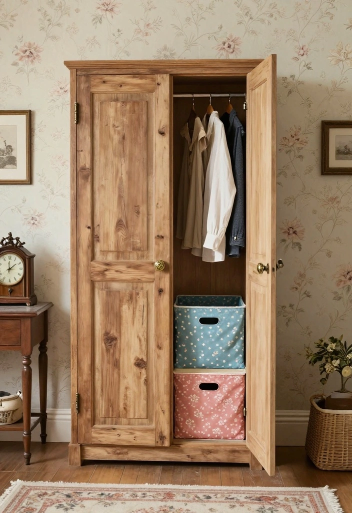 16 Single Door Closet Ideas For Small Bedrooms - 2. Vintage Charm