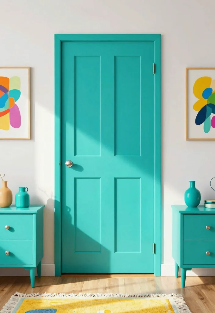 16 Single Door Closet Ideas For Small Bedrooms - 3. Color Pop