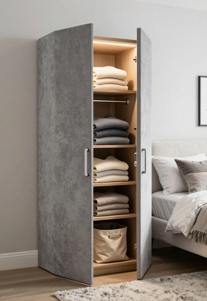 16 Single Door Closet Ideas For Small Bedrooms - 4. Luxurious Textures
