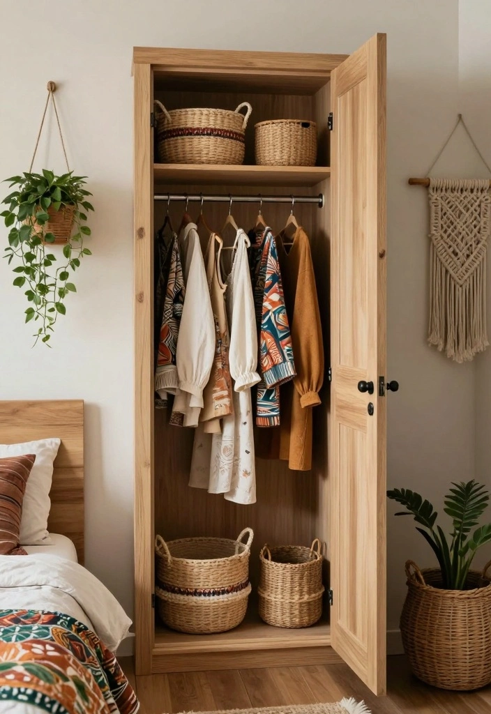 16 Single Door Closet Ideas For Small Bedrooms - 8. Boho Chic