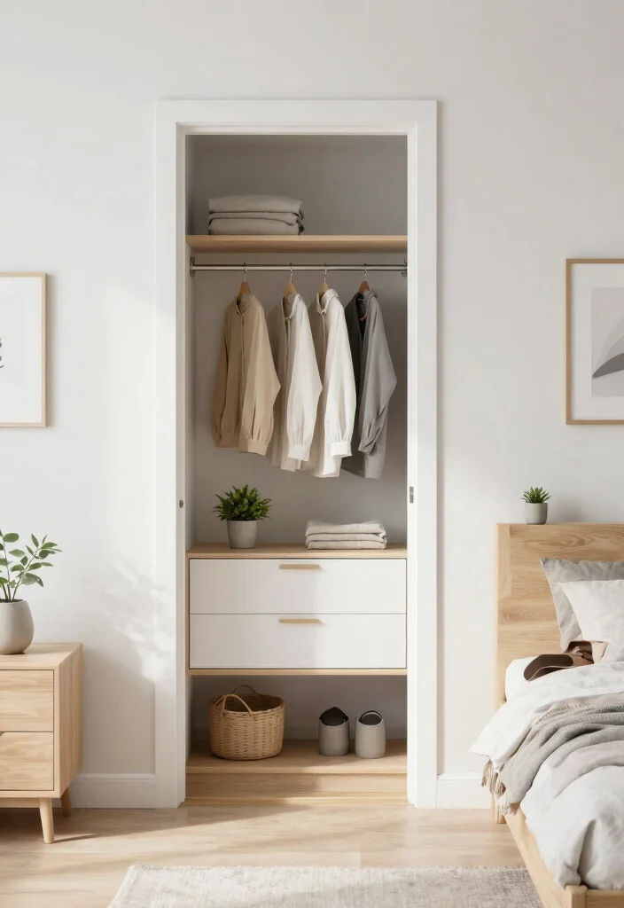 16 Single Door Closet Ideas For Small Bedrooms - 9. Scandinavian Simplicity