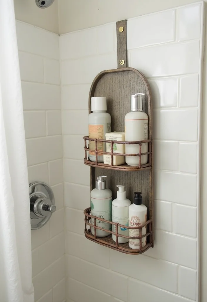 16 Small Bathroom Storage Ideas That Maximize Space - 10. Vintage-Inspired Shower Caddies