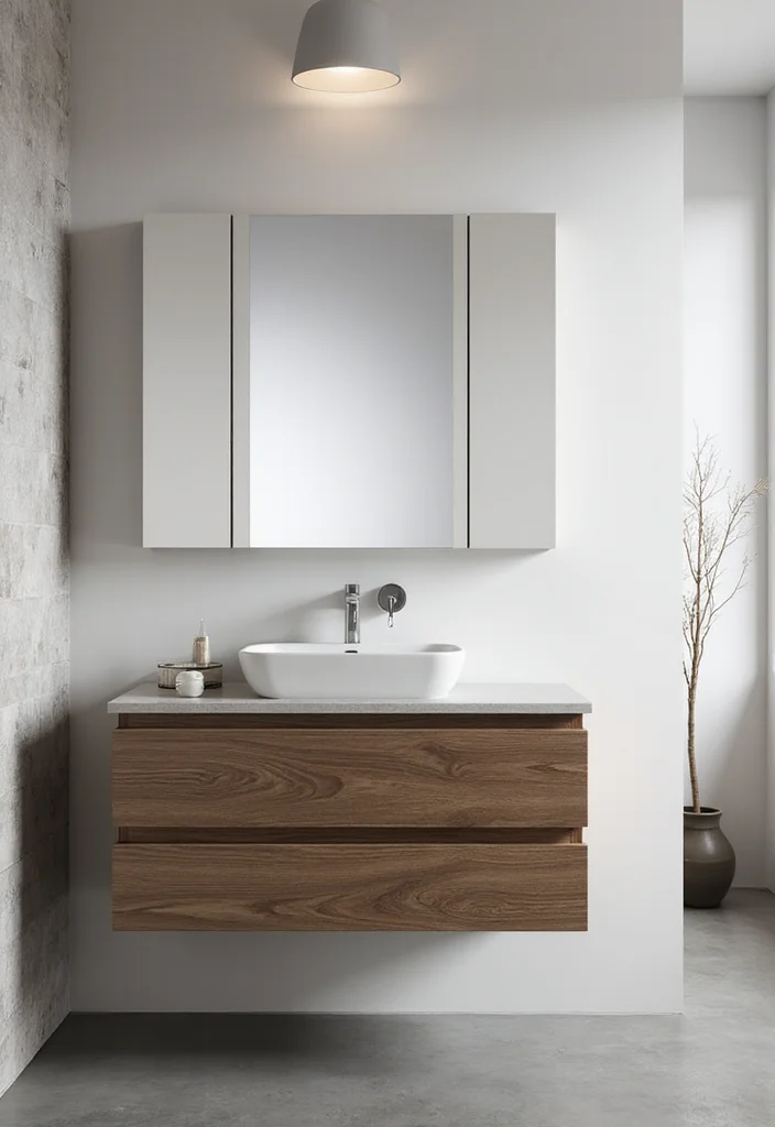 16 Small Bathroom Vanity Ideas That Maximize Space - 1. Floating Vanity for a Modern Touch