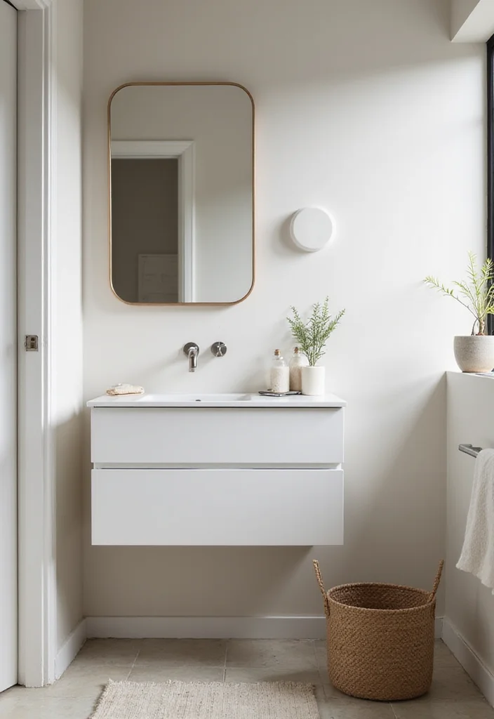 16 Small Bathroom Vanity Ideas That Maximize Space - 9. Minimalist Vanities with Clean Lines