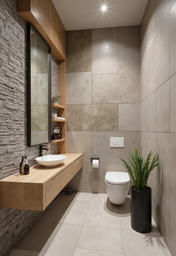 16 Small Modern Bathroom Ideas With Clean Style - 10. Textured Finishes