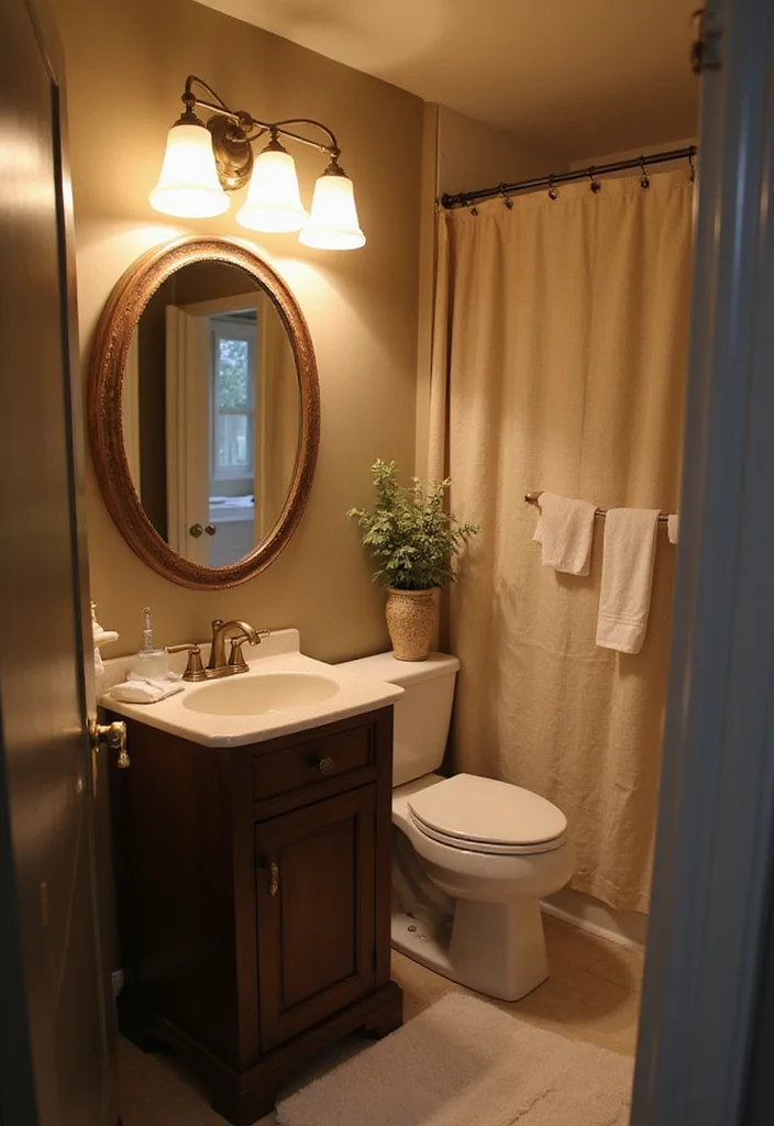 16 Small Modern Bathroom Ideas With Clean Style - 14. Layered Lighting