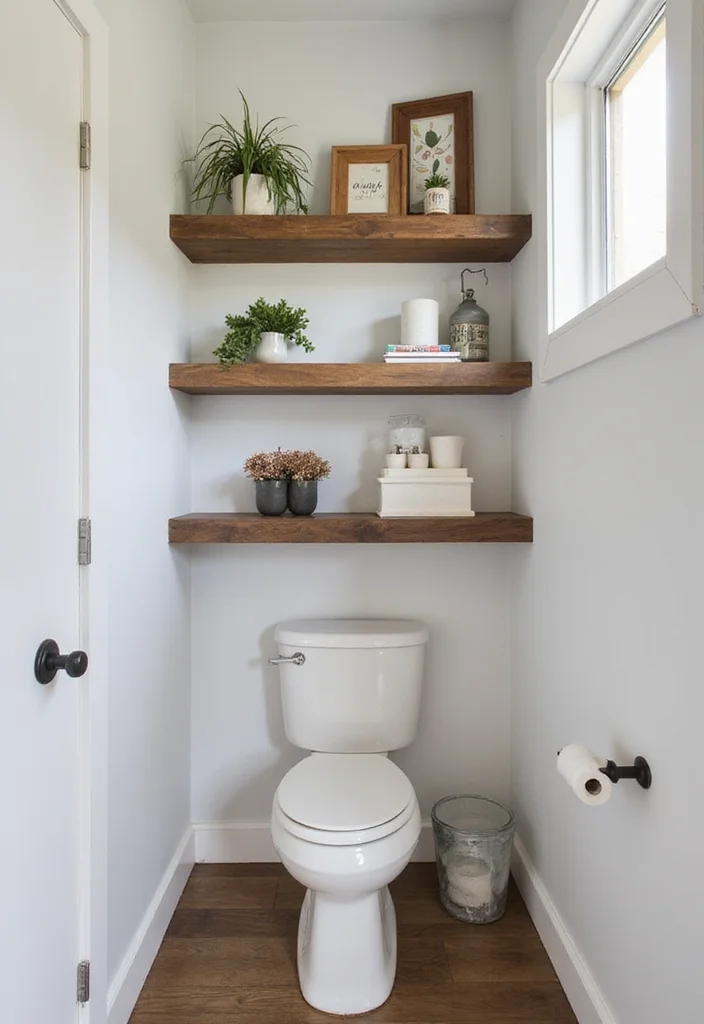 16 Small Modern Bathroom Ideas With Clean Style - 15. Custom Shelving