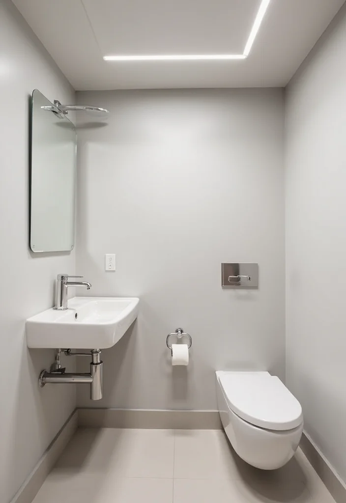16 Small Modern Bathroom Ideas With Clean Style - 3. Minimalist Fixtures