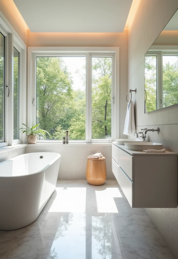 16 Small Modern Bathroom Ideas With Clean Style - 4. Natural Light Maximization