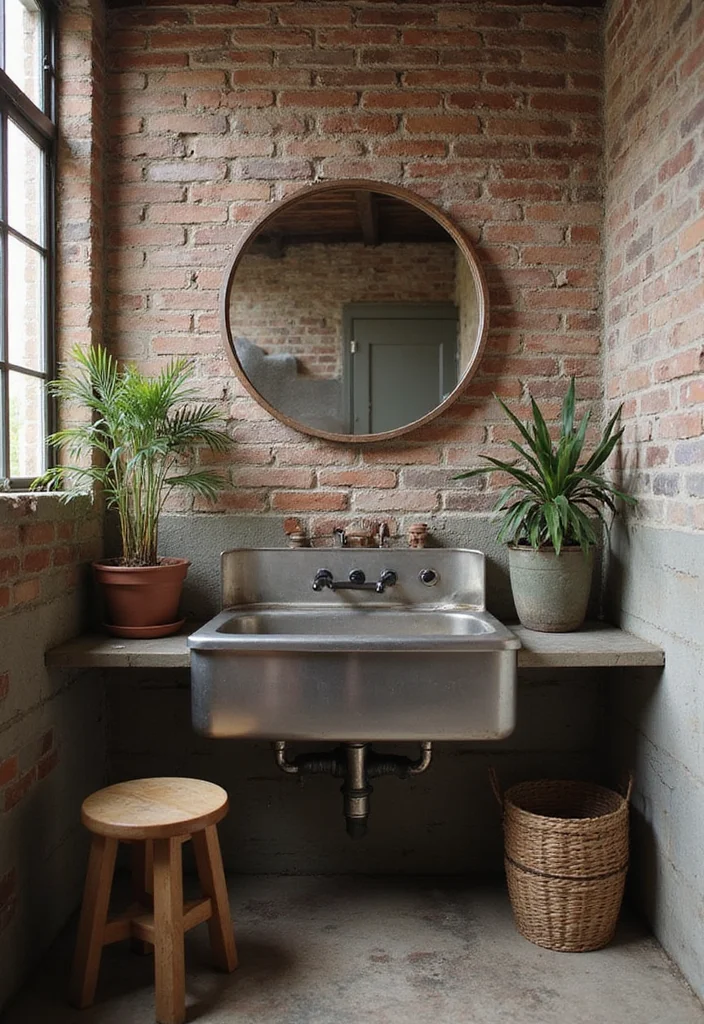 16 Stylish Sink Bathroom Ideas to Refresh Your Space - 3. Industrial Sink with Vintage Flair