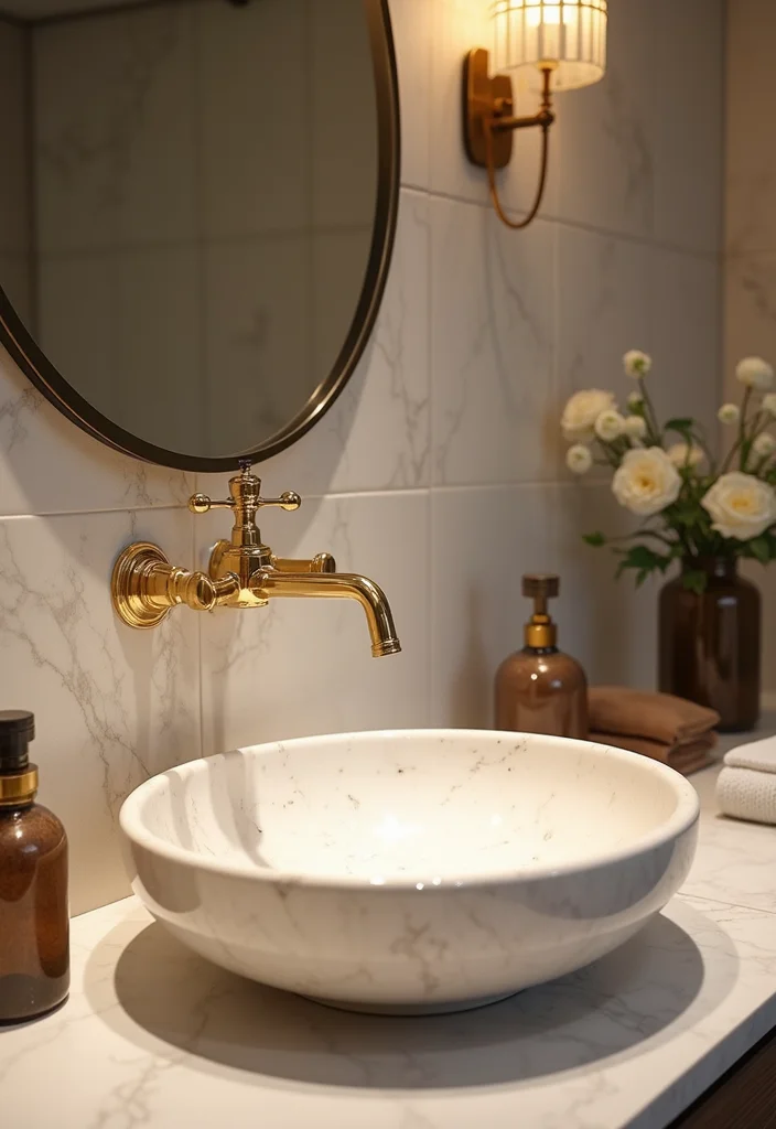 16 Stylish Sink Bathroom Ideas to Refresh Your Space - 4. Luxe Marble Sink