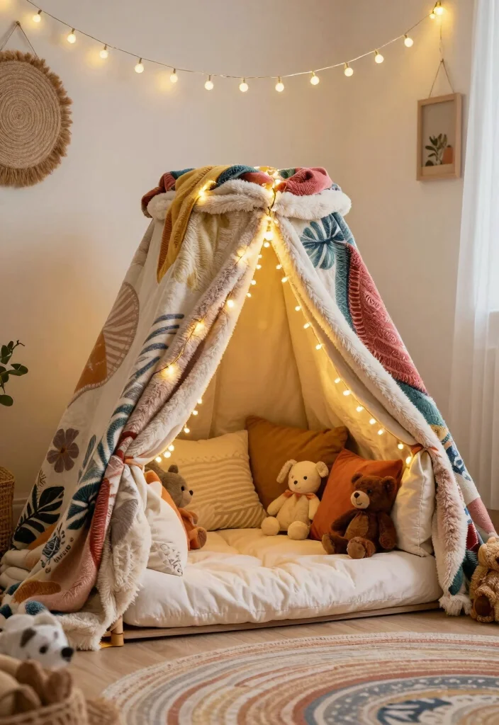 16 Toddler Girl Boho Bedroom Ideas With Sweet Free Spirit Style - 15. Cozy Blanket Forts