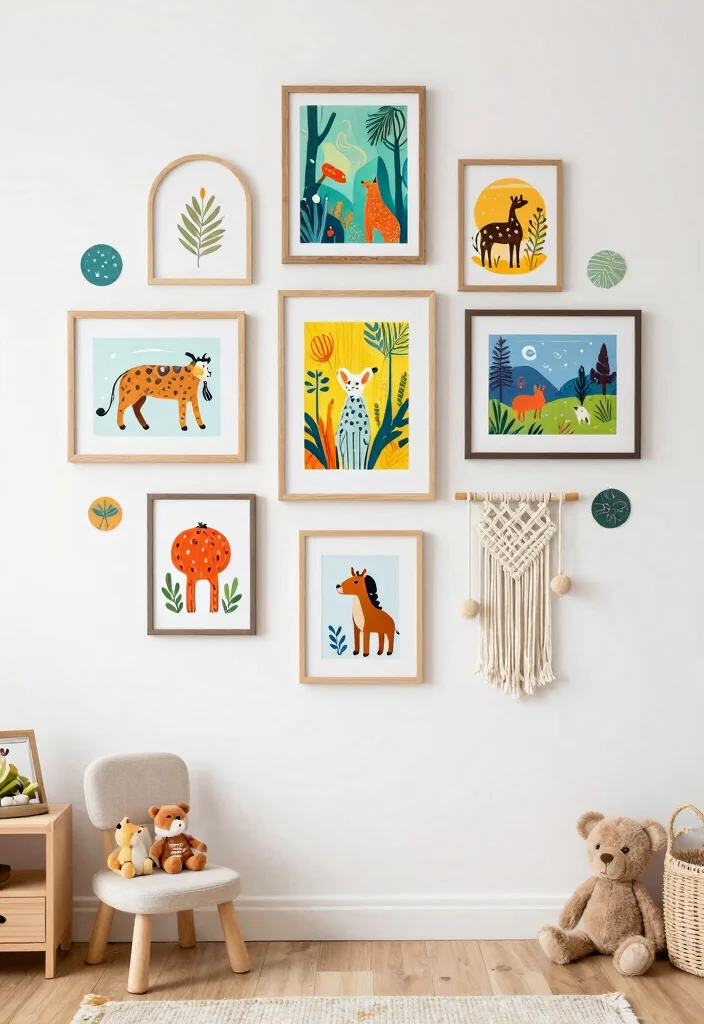 16 Toddler Girl Boho Bedroom Ideas With Sweet Free Spirit Style - 2. Eclectic Wall Art