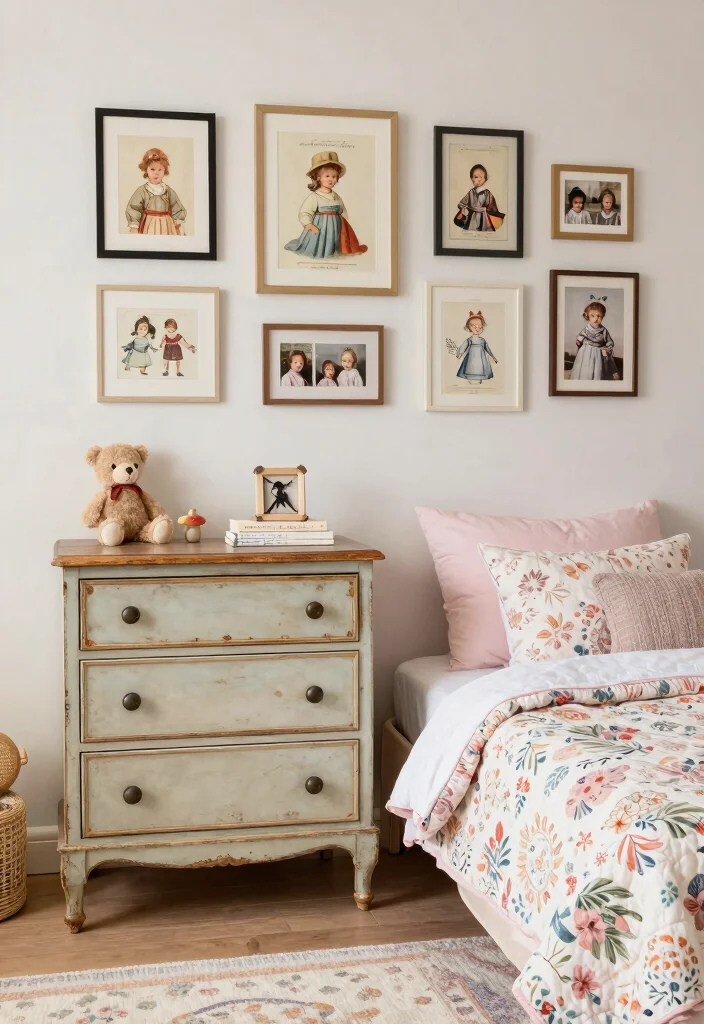 16 Toddler Girl Modern Bedroom Ideas With Clean Lines - 7. Vintage Charm