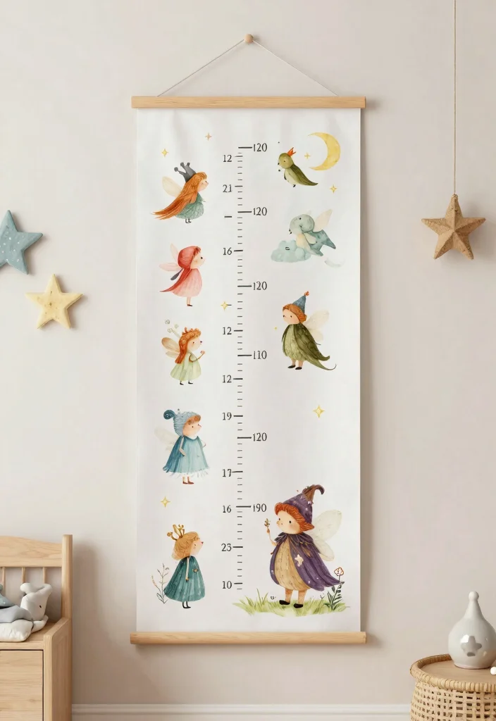 16 Toddler Girl Purple Bedroom Ideas With Magical Charm - 14. Magical Growth Charts