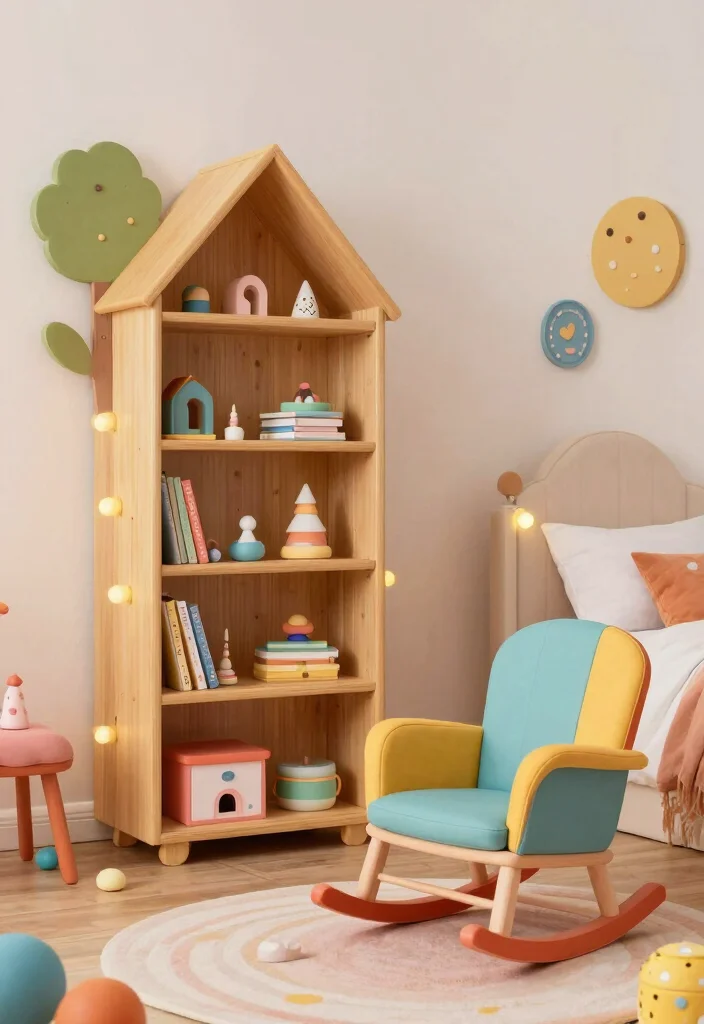 16 Toddler Girl Purple Bedroom Ideas With Magical Charm - 15. Whimsical Furniture Accents