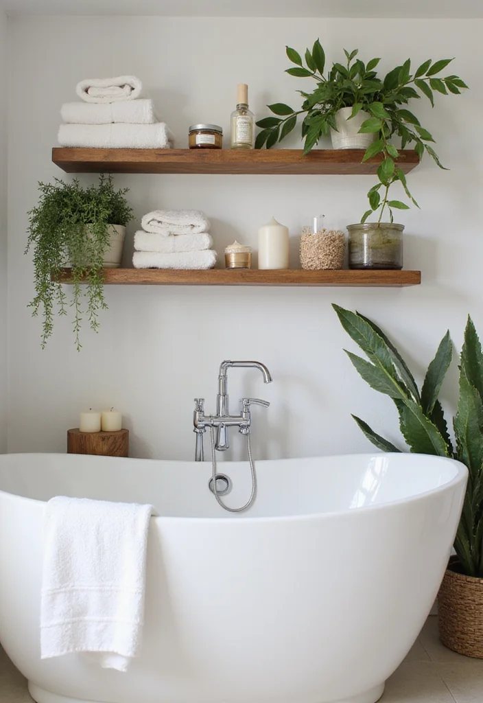 16 Toilet Decor Ideas to Refresh Your Bathroom - 1. Recycled Wood Shelves