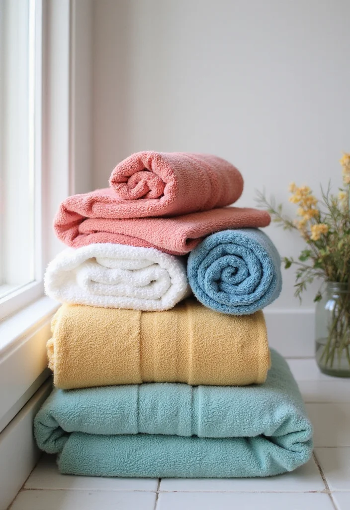 16 Toilet Decor Ideas to Refresh Your Bathroom - 14. Colorful Towels