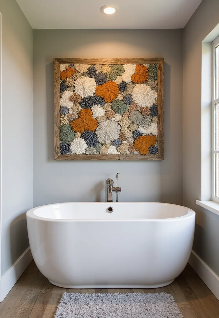 16 Toilet Decor Ideas to Refresh Your Bathroom - 6. Artistic Wall Art