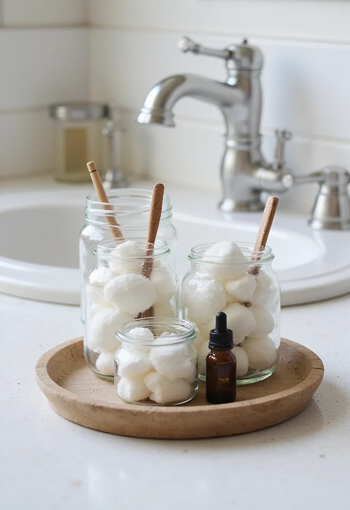 16 Under Sink Bathroom Storage Ideas That Save Space - 2. Repurposed Jars