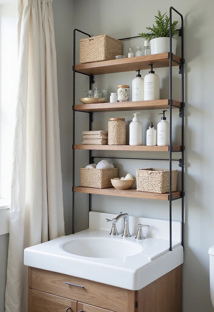 16 Under Sink Bathroom Storage Ideas That Save Space - 3. Vertical Shelving
