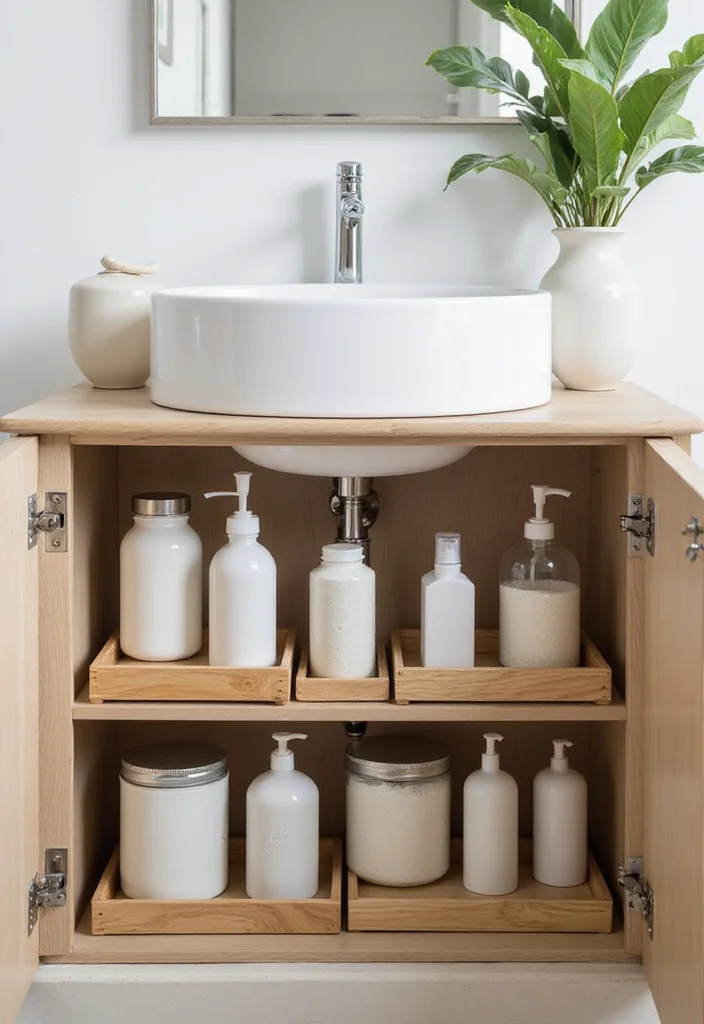 16 Under Sink Bathroom Storage Ideas That Save Space - 6. Tiered Organizers