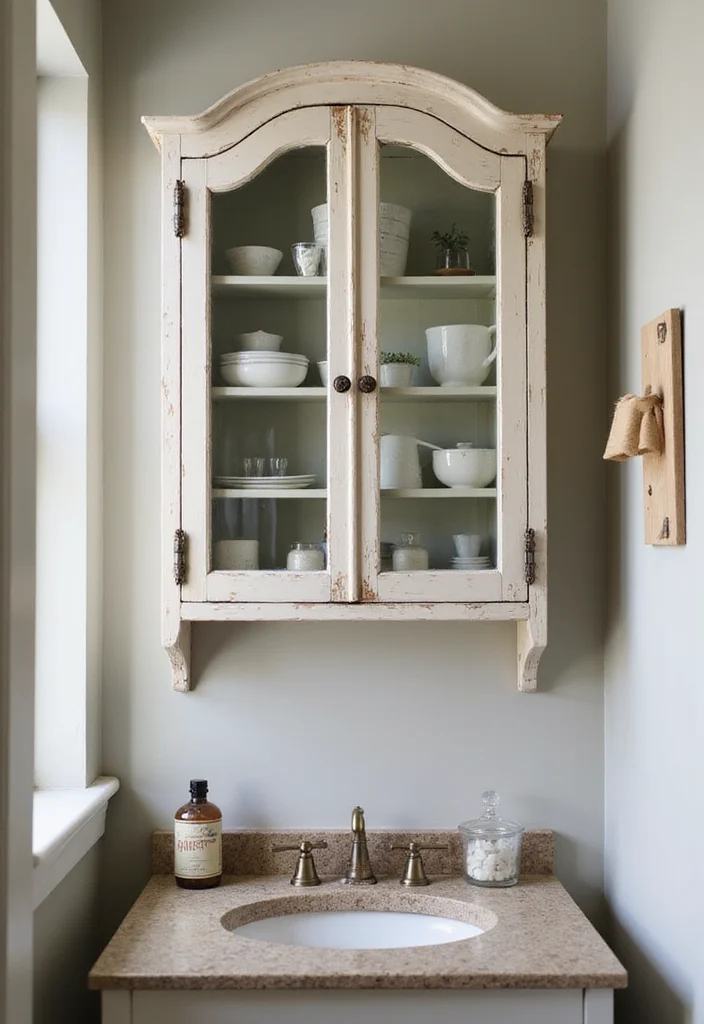 16 Vanity Mirror Ideas to Elevate Your Bathroom - 13. Vintage Medicine Cabinet Mirror