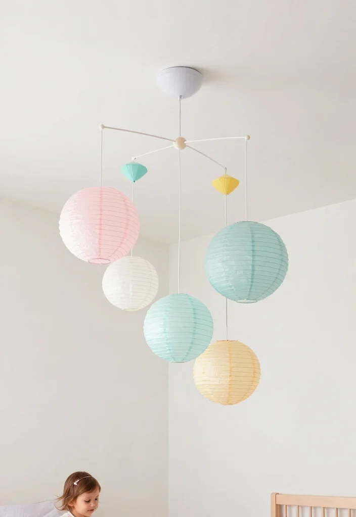 17 Toddler Girl Minimalist Bedroom Ideas With Calm Simplicity - 12. Simple Ceiling Installations