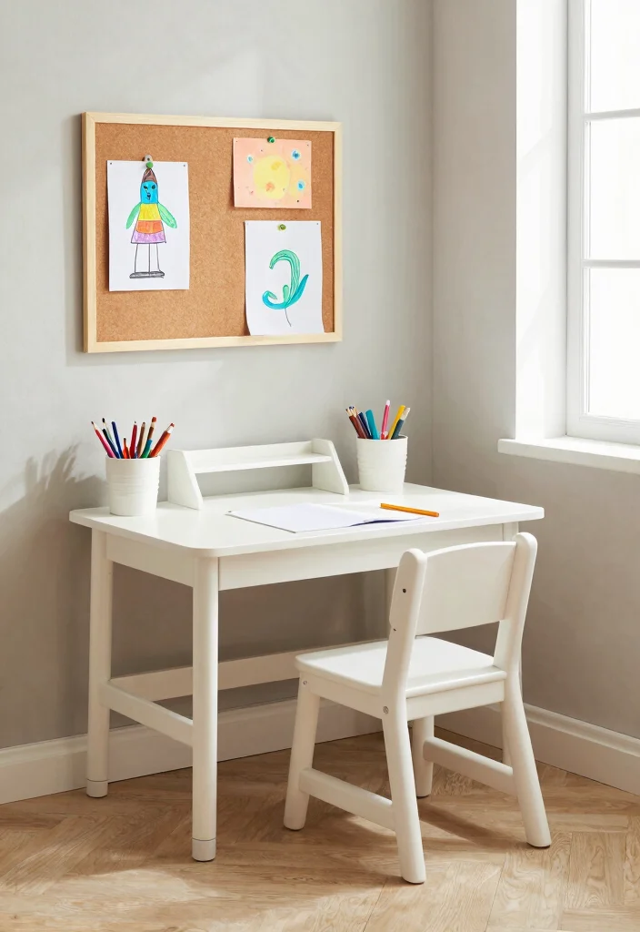 17 Toddler Girl Minimalist Bedroom Ideas With Calm Simplicity - 16. Minimalist Learning Space