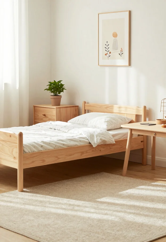 17 Toddler Girl Minimalist Bedroom Ideas With Calm Simplicity - 2. Natural Wood Elements