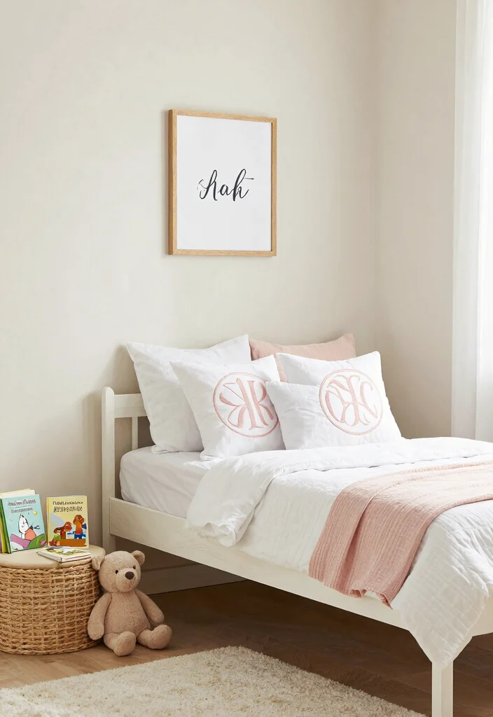 17 Toddler Girl Minimalist Bedroom Ideas With Calm Simplicity - 7. Personalized Touches