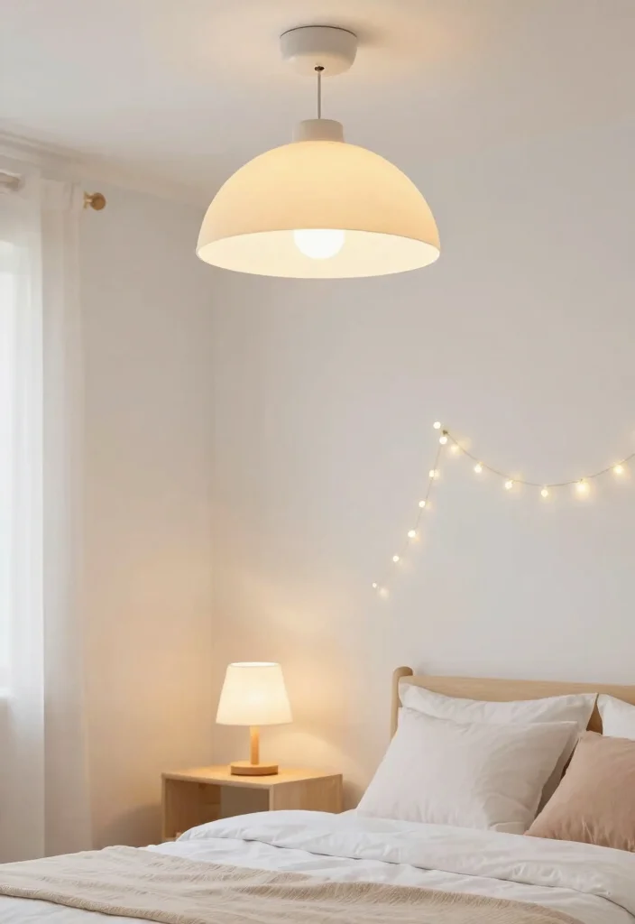 17 Toddler Girl Minimalist Bedroom Ideas With Calm Simplicity - 9. Balanced Lighting