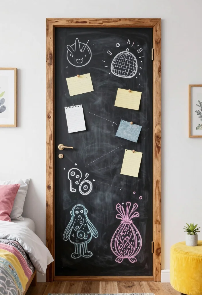 17 Unique Bedroom Closet Door Ideas That Stand Out - 10. Chalkboard Closet Door