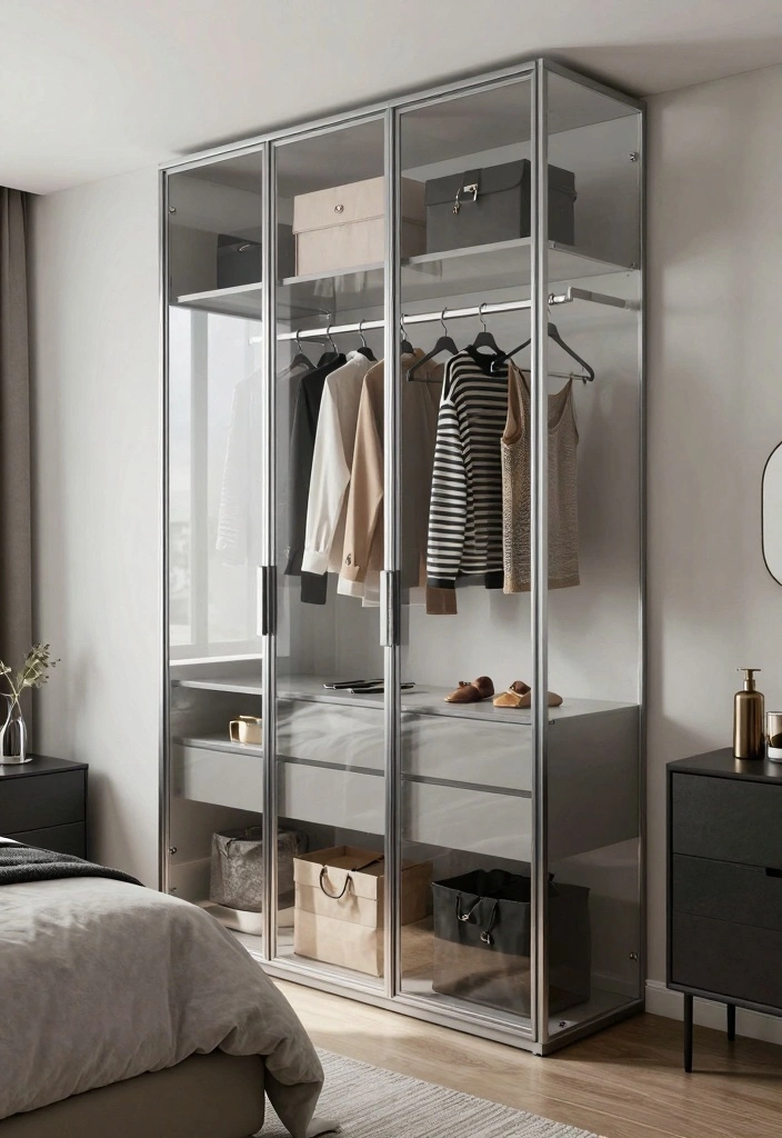 17 Unique Bedroom Closet Door Ideas That Stand Out - 13. Transparent Acrylic Doors