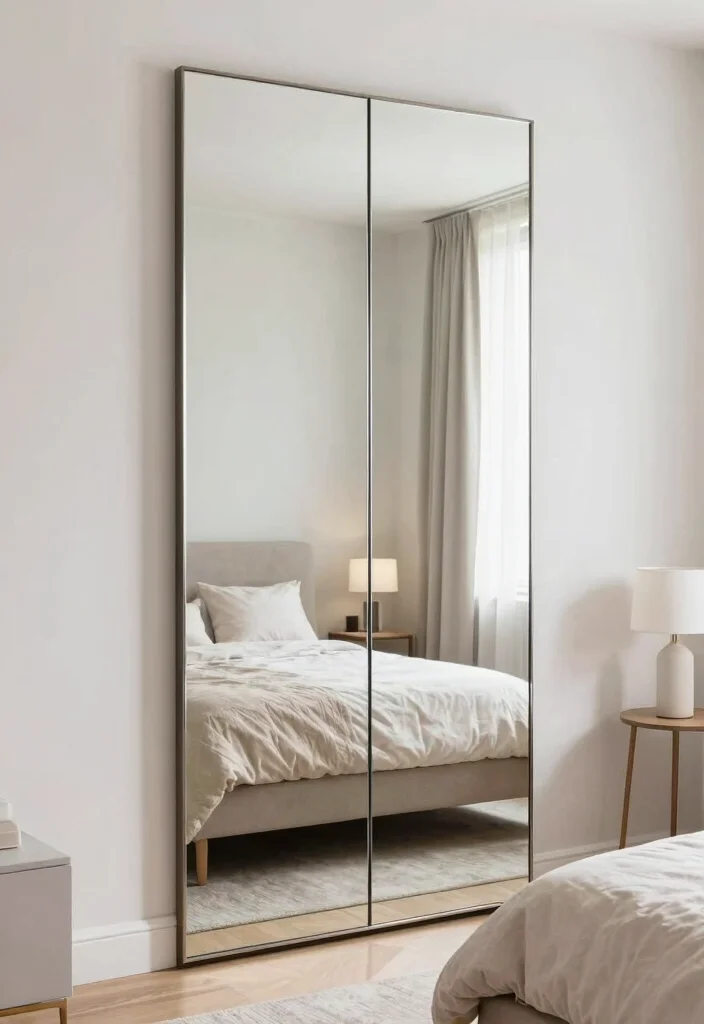 17 Unique Bedroom Closet Door Ideas That Stand Out - 5. Mirrored Door Panels