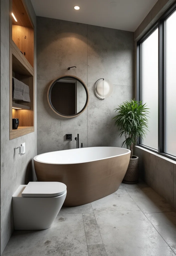 18 Bathroom Tile Ideas for Showers - 10. Textured Concrete Look