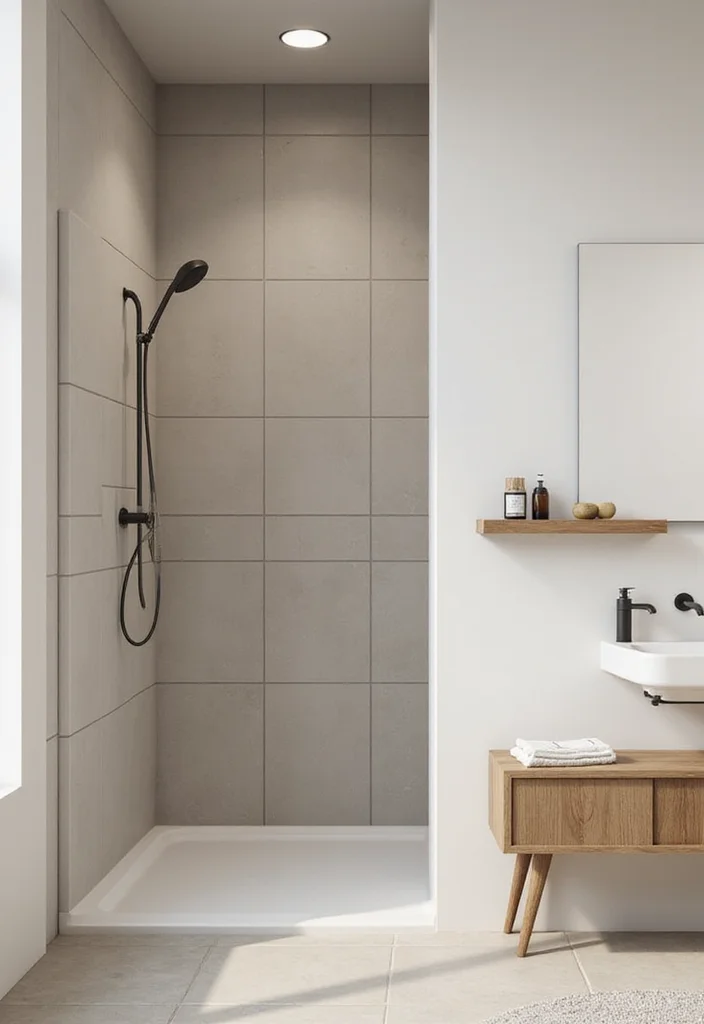 18 Bathroom Tile Ideas for Showers - 13. Minimalist Aesthetic