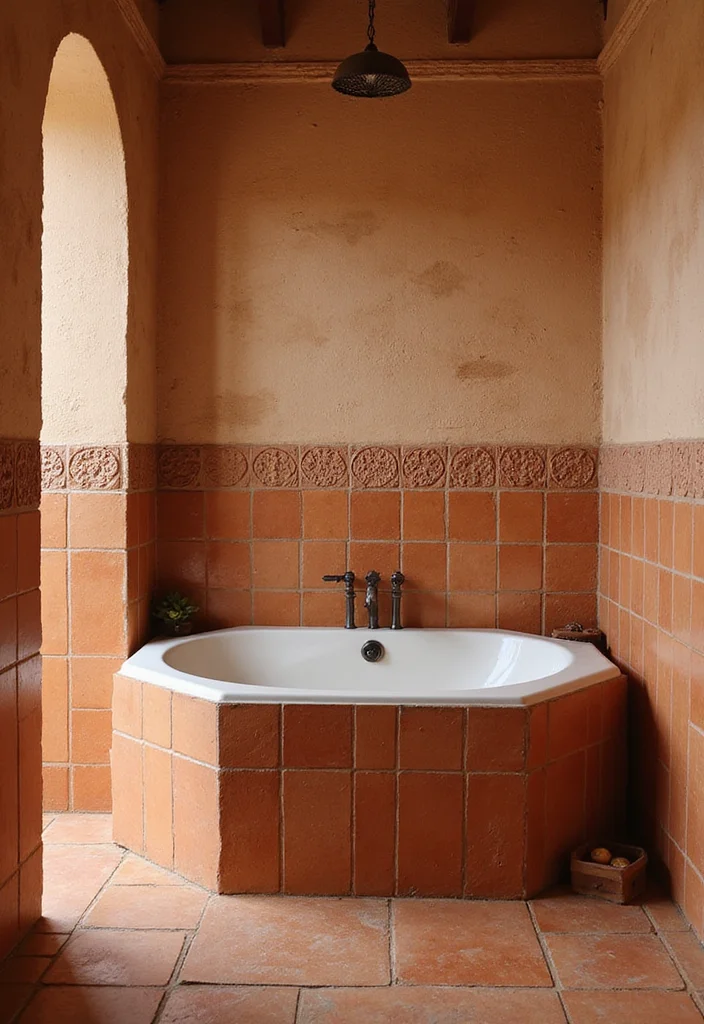 18 Bathroom Tile Ideas for Showers - 15. Timeless Terracotta