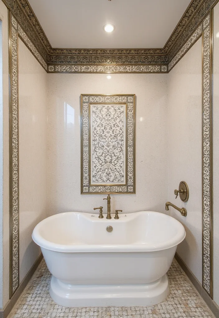 18 Bathroom Tile Ideas for Showers - 16. Intricate Border Designs
