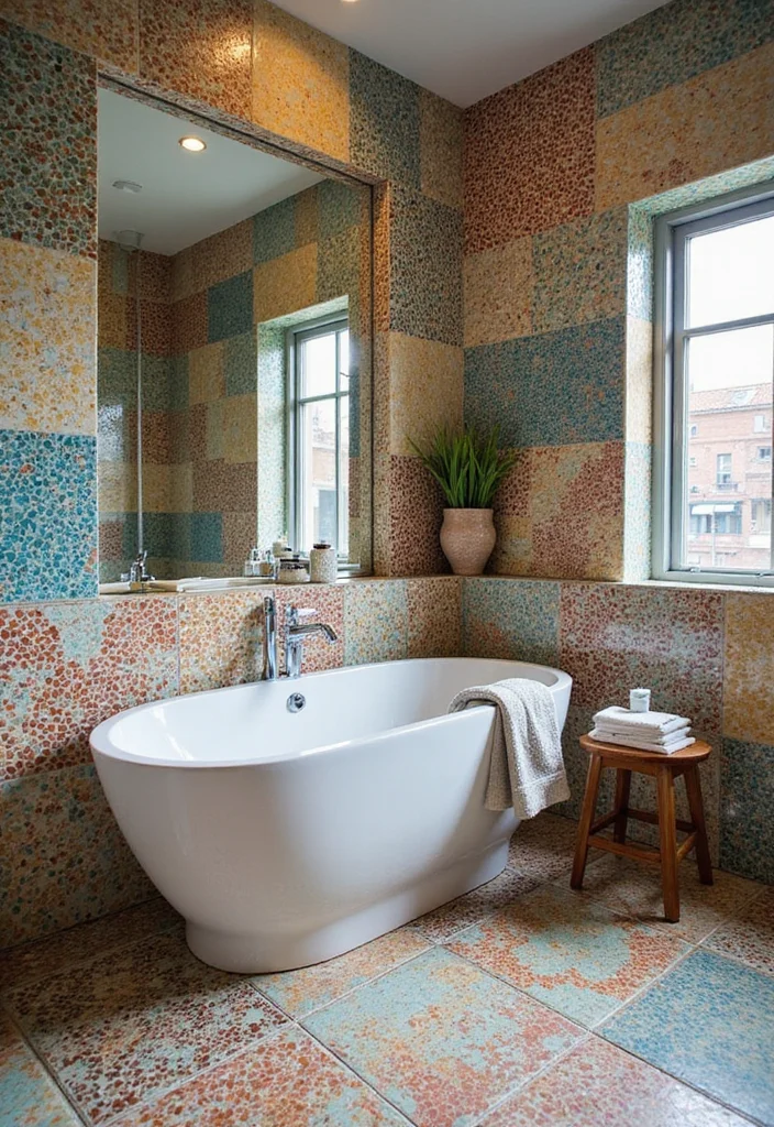 18 Bathroom Tile Ideas for Showers - 8. Artistic Mosaics
