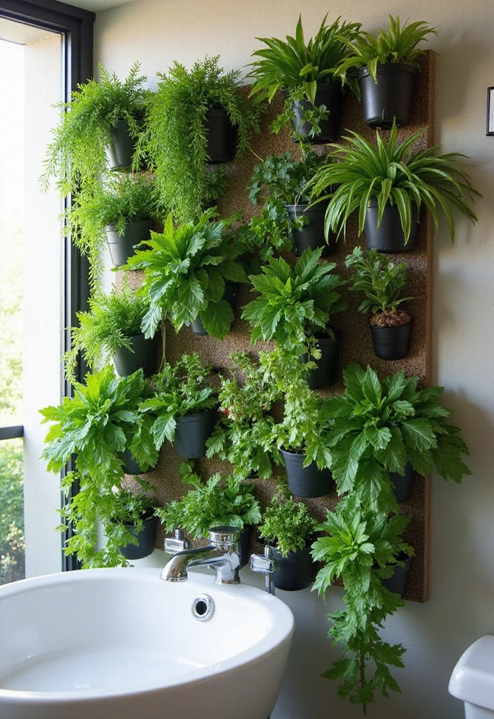 18 Bathroom Wall Ideas to Refresh Any Space - 2. Vertical Gardens