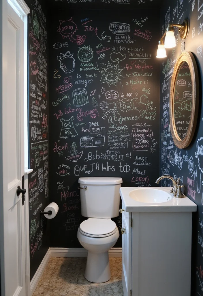 18 Bathroom Wall Ideas to Refresh Any Space - 6. Chalkboard Paint