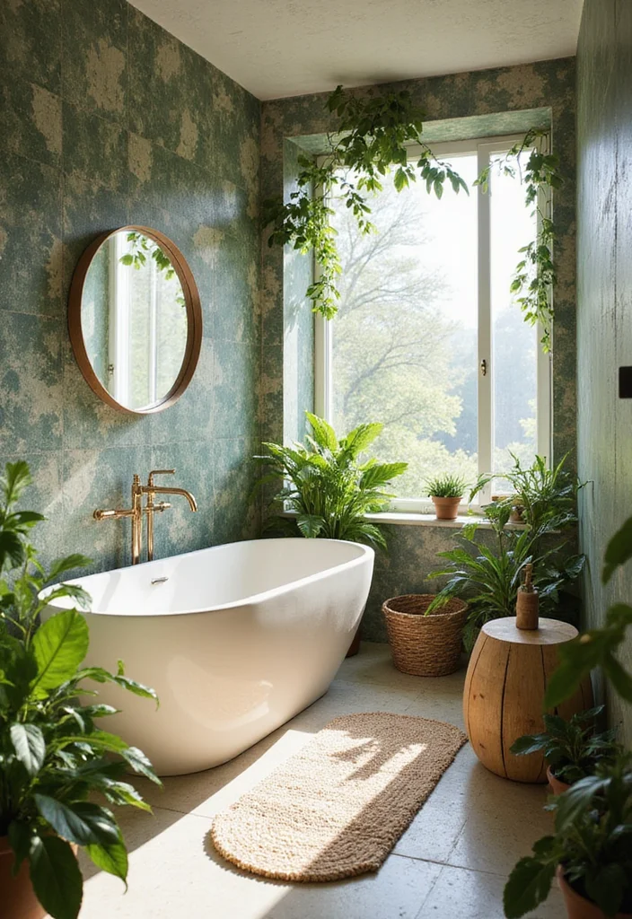 18 Bathroom Wall Ideas to Refresh Any Space - 9. Biophilic Design Elements
